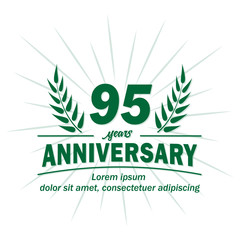 95 years logo design. Ninety-five years anniversary vector and illustration.
