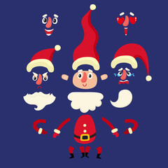 Vector illustration Santa Claus set for animation