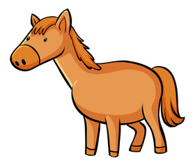 Fototapeta na wymiar Orange horse on white background