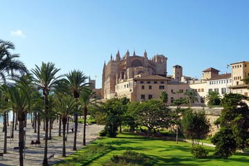 Fototapeta na wymiar Cityscape of Palma de Mallorca with Palma Cathedral. Mallorca, Spain