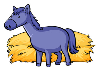 Blue horse on white background