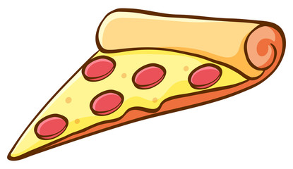 Slice of pizza on white background