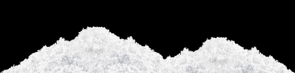 Isolated image of white snowdrifts on a black background