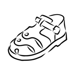 hand drawn illustration of baby’s shoe