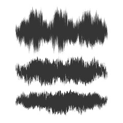 Abstract black sound waves - vector.