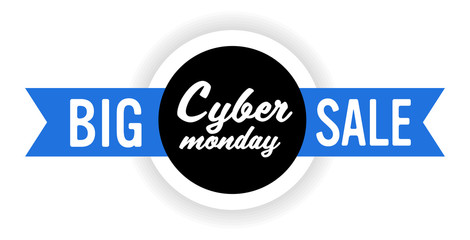 cyber monday sticker big sale advertisement special offer concept holiday online shopping discount badge horizontal vector illustration