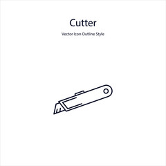 Cutter Vector Icon Outline Style