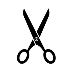 scissor black icon on white for design, stock vector illustration