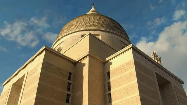 Timelapse of a church built during the fascist period, Rome, Italy.