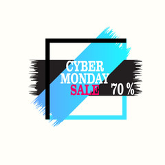 cyber monday big sale advertisement template special offer concept holiday shopping discount poster vector illustration