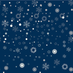 Fototapeta na wymiar Snowflakes seamless pattern. Blue snowflake vector xmas abstract background