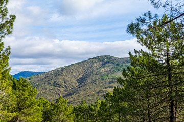 Fototapeta na wymiar Mountain at Lozoya Valley, Sierra Norte in Madrid