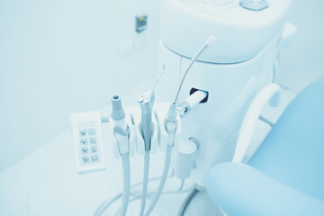 dental instruments and tools in a dentists office