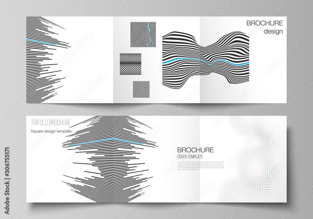 Wall mural the minimal vector editable layout of square format covers design templates for trifold brochure, fl