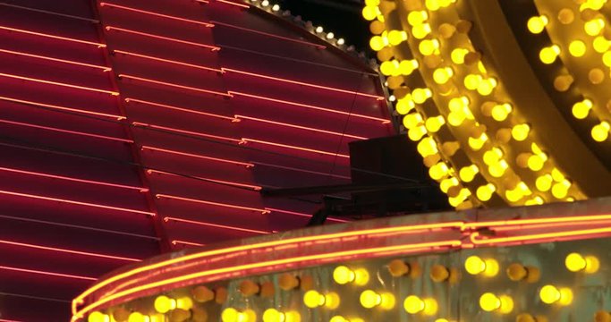 Light bulb and neon close crop of a casino marquee