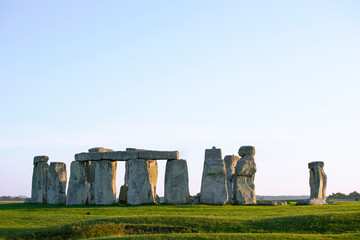 Stonehenge under a blue sky. Summer. England.