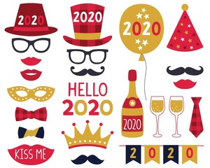 New Year 2020 party photo booth props set