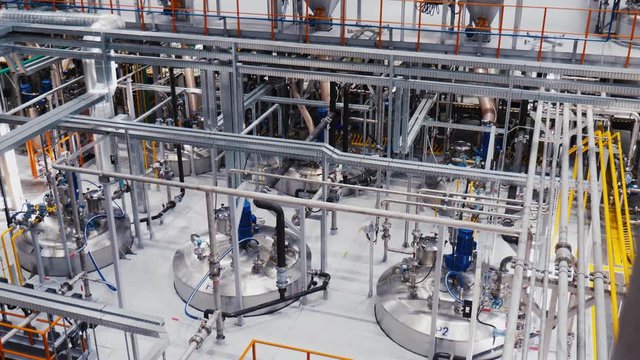 tanks and pipeline system at fertilizer production plant