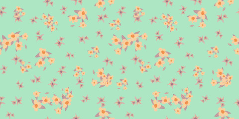 Vector pattern elementary usual fantasy flowers Colorful paisley wallpaper. Print design vector illustration.