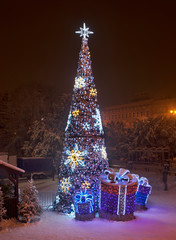 Holiday decorations of Bydgoszcz. Poland