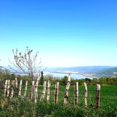 wooden fence on the viewpoint