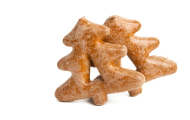 christmas gingerbread cookies isolated