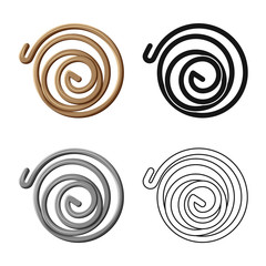 Isolated object of coil and detail logo. Graphic of coil and metal stock symbol for web.