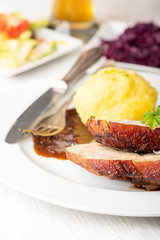 bavarian roasted pork with dumplings