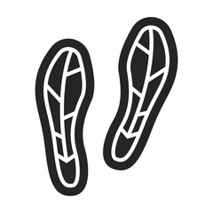 Print of shoe vector icon.Black vector icon isolated on white background print of shoe .