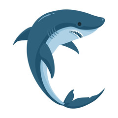 Shark vector icon.Cartoon vector icon isolated on white background shark.