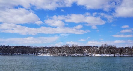 Snow scene on the river