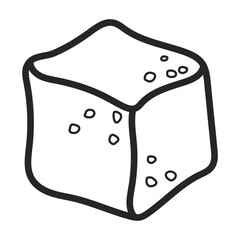 Cube of sugar vector icon.Line vector icon isolated on white background cube of sugar.