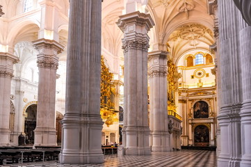 Granada Cathedral of the Incarnation (Catedral de Granada) interior, Spain - obrazy, fototapety, plakaty