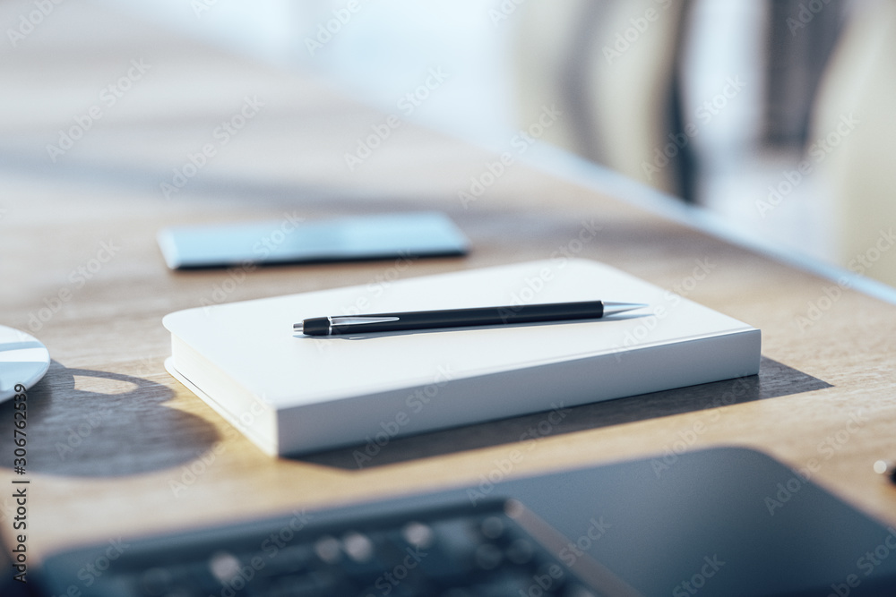 Poster Office table with empty notepad
