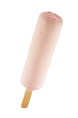 Pink popsicle isolated on white background with clipping path