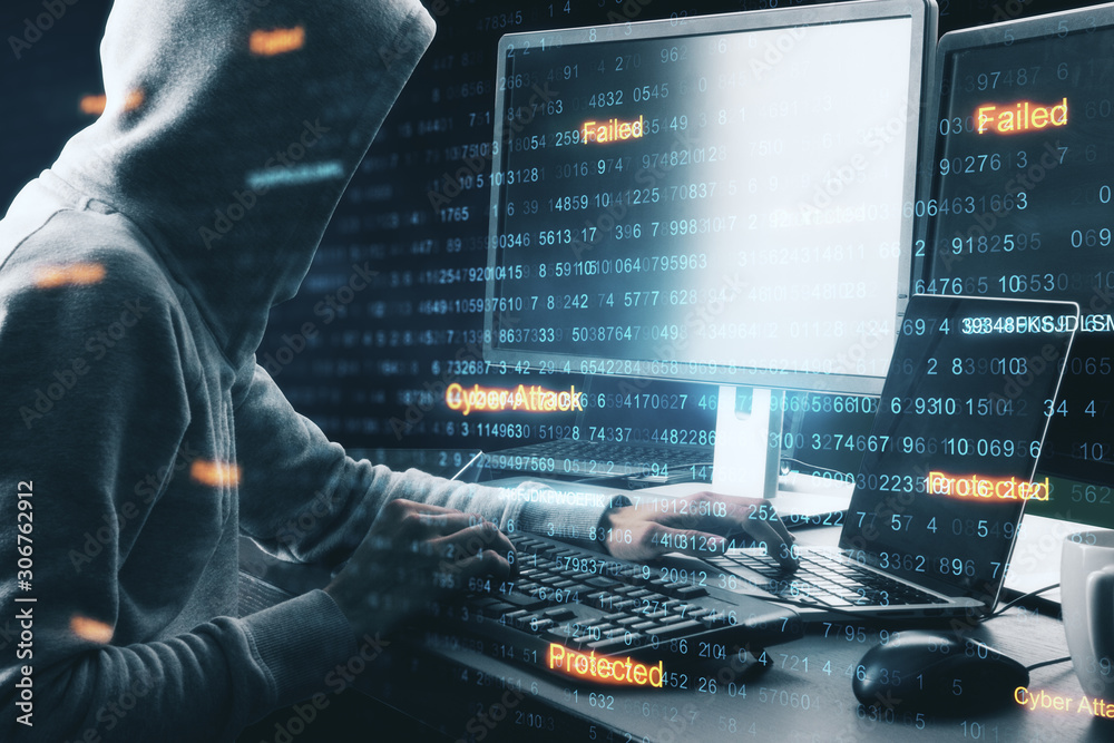 Aufkleber Hacker using computer