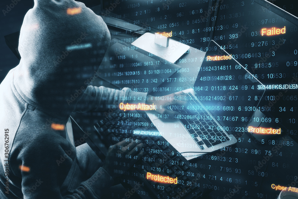 Aufkleber Computer with stock data and financial report