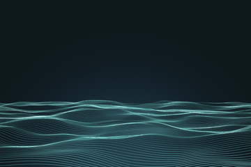 Abstract blue wave background