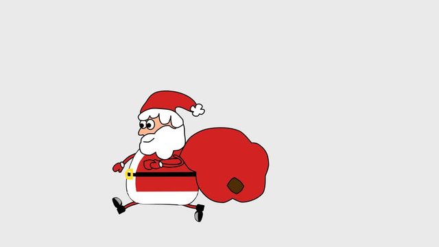 Transparent background animation with Santa, video 4K modern