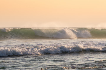 Ocean wave with splashes