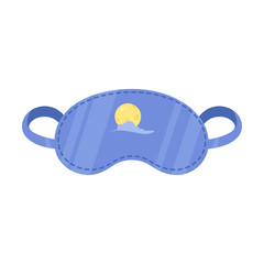 Blue mask for sleeping with clouds sun drawing vector illustration
