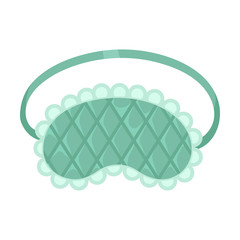 Mint green mask for sleeping with decorations vector illustration