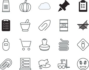 clip vector icon set such as: container, notebook, frame, net, plant, therapy, herbal, towel, metallic, cloud, cartoon, bag, market, men, financial, slicer, approve, clouds, add, cover, fat, survey