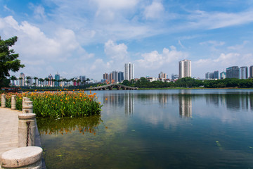 Obraz premium Nanhu South lake park in Nanning China