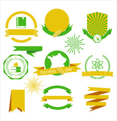 World teachers' day. Big collection decorative frames, label, logo or icon.Education ideas. Sale concept.