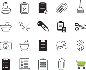 Fototapeta premium clip vector icon set such as: briefcase, barber, slice, cosmetic, price, brief, growth, customer, hairstyle, hairdresser, lithium, suitcase, financial, fiction, fabrication, analyzing, life, success