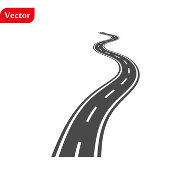 Vector black car road icon. Highway symbol. Road sign. eps10