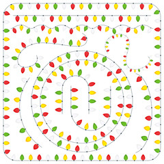 Christmas lights set. Flat vector elements for cards