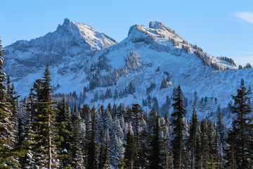 mountains in winter