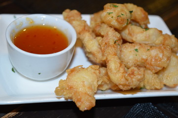 Alligator Meat with Pepper Sauce